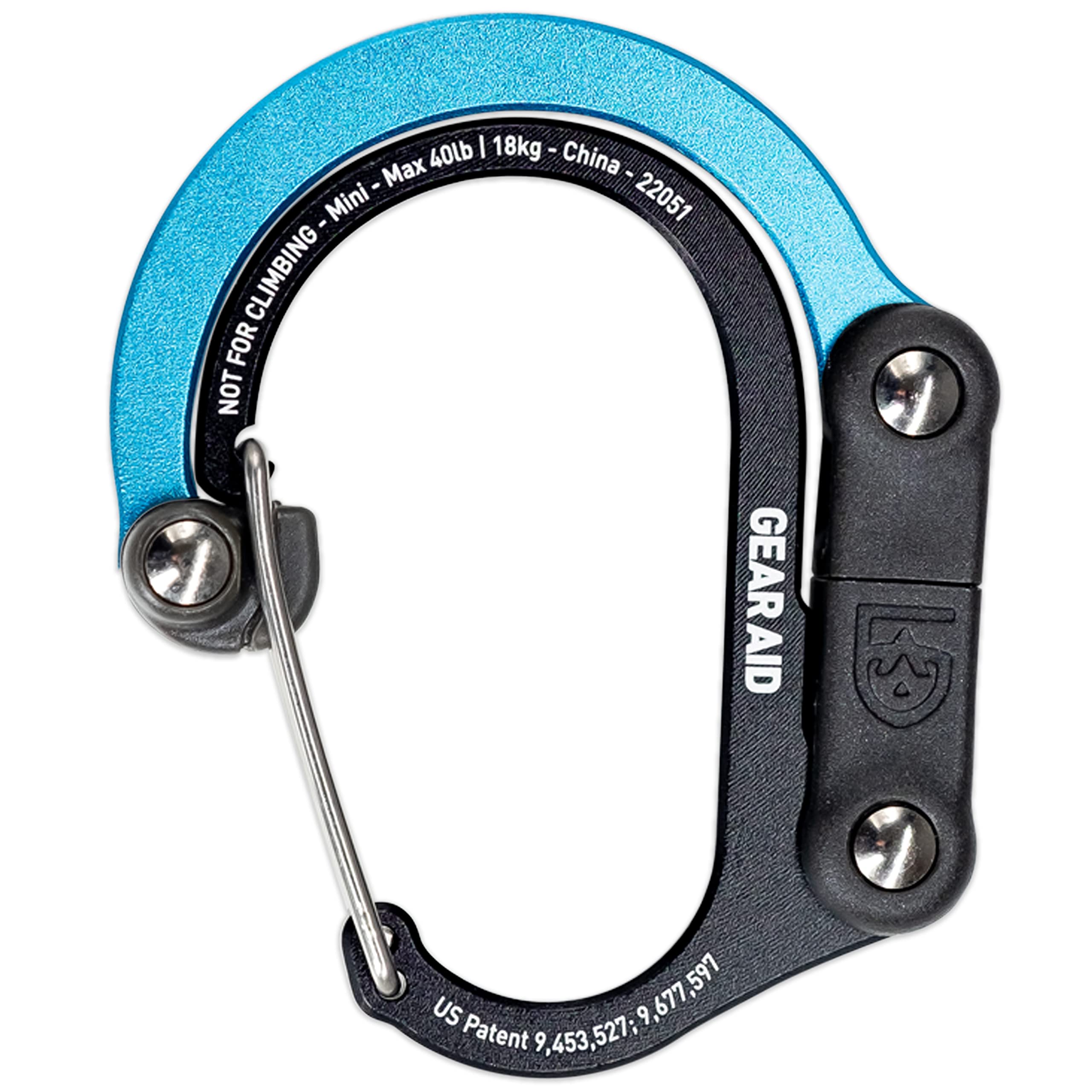 GEAR AID HEROCLIP Mini Carabiner Gear Clip & Hook - Compact Travel Accessory for Backpacks, Bags, and Outdoor Adventures
