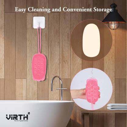 Virth® Silicone Body Brush - Soft Exfoliating Shower Brush for Kids & Adults - Gentle Back Scrubber Alternative - Perfect for Bubble Bath & Spa Days (Great for Sensitive Skin & Deep Cleansing)