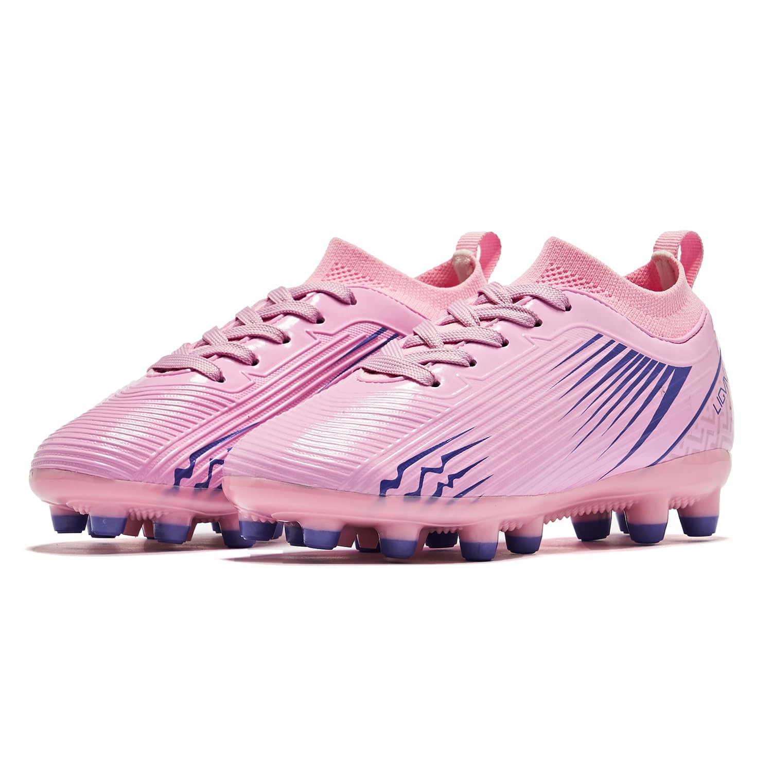 **Kids Soccer Cleats for Boys & Girls - Dynamic Collar Football Shoes for Firm Ground - Toddler, Little Kid & Big Kid Sizes - Perfect for Outdoor Matches & Training**