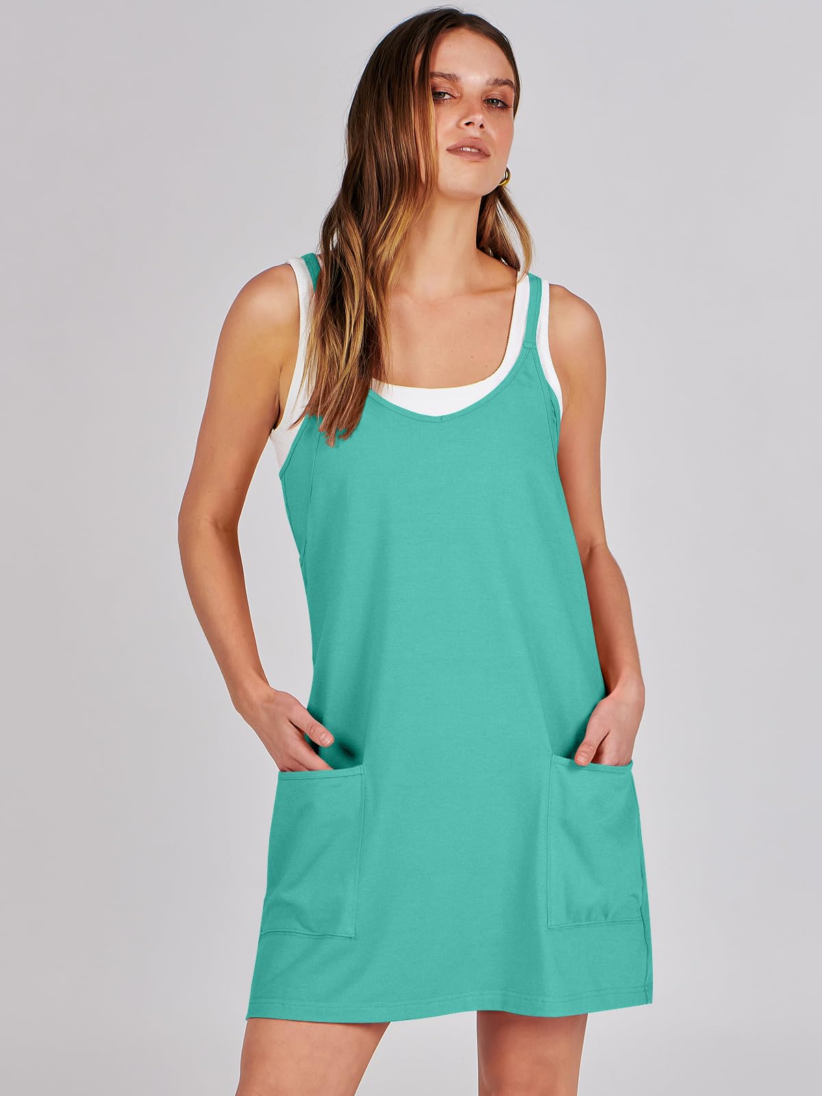 Prinbara Women's 2025 Summer Mini Romper Dress - Athletic Tennis Shorts with Built-in Shapewear, Trendy Sundress for Casual Workout & Outdoor Activities | Perfect for Gym, Beach, and Summer Vacations