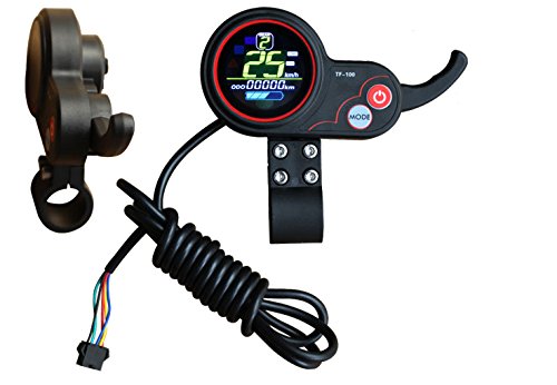 Electric Scooter LCD Display with Thumb Throttle Kit - Brushless Hub Motor Controller with Color LCD Battery Indicator - Perfect for Commuting & Urban Travel