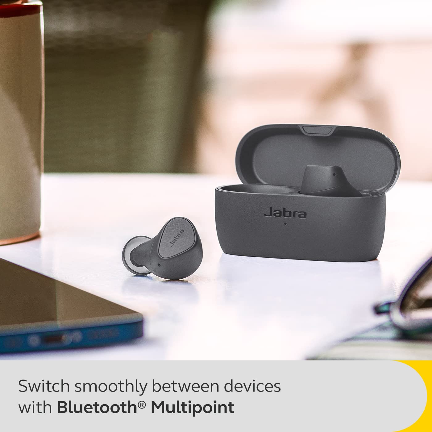 Jabra Elite 4 True Wireless Earbuds - Dark Grey | Active Noise Cancelling Bluetooth Headphones for Running, Gym & Workouts