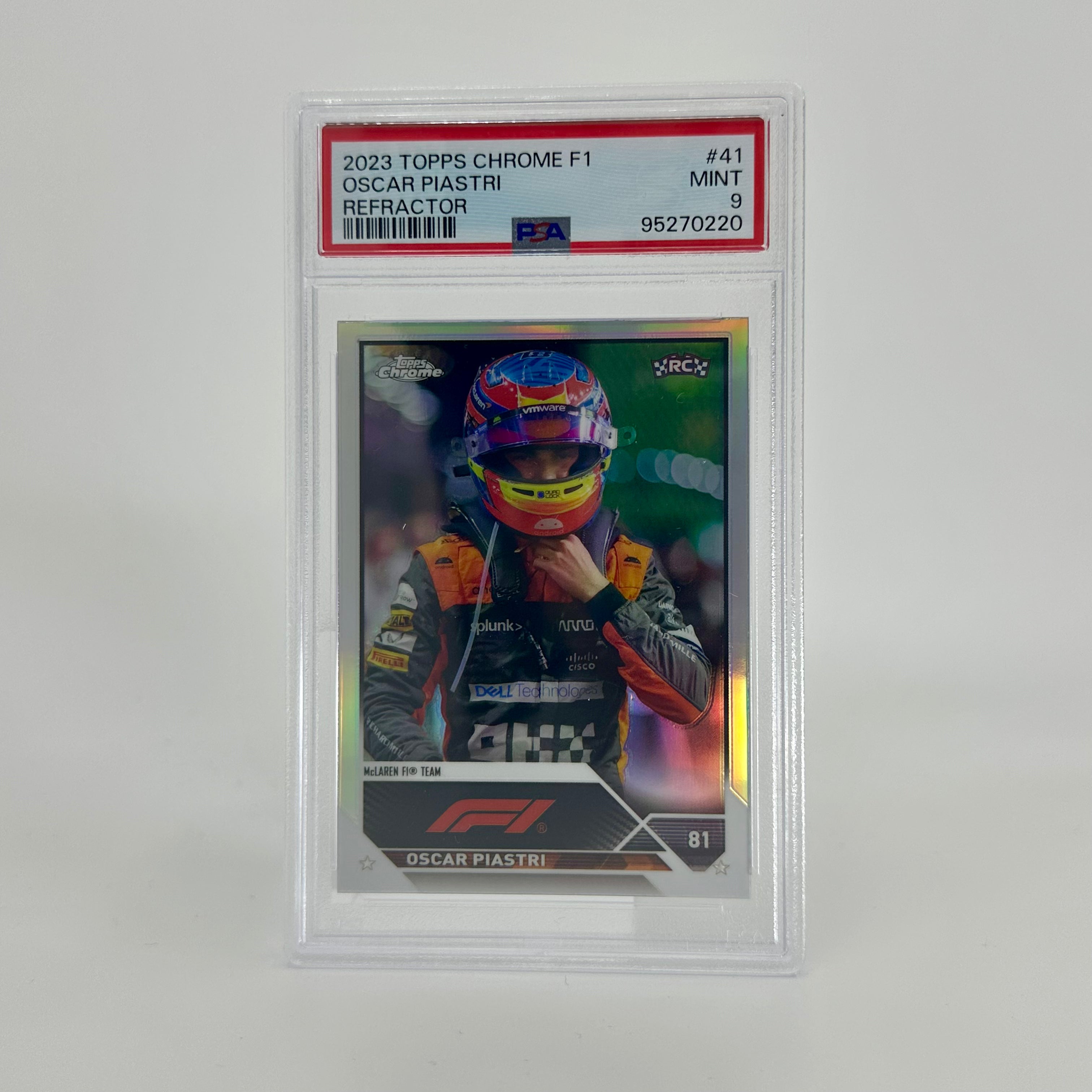 2023 Topps Chrome Oscar Piastri #41 PSA 9 Refractor Rookie Card - Perfect for Collectors, Trading & Sports Memorabilia Displays