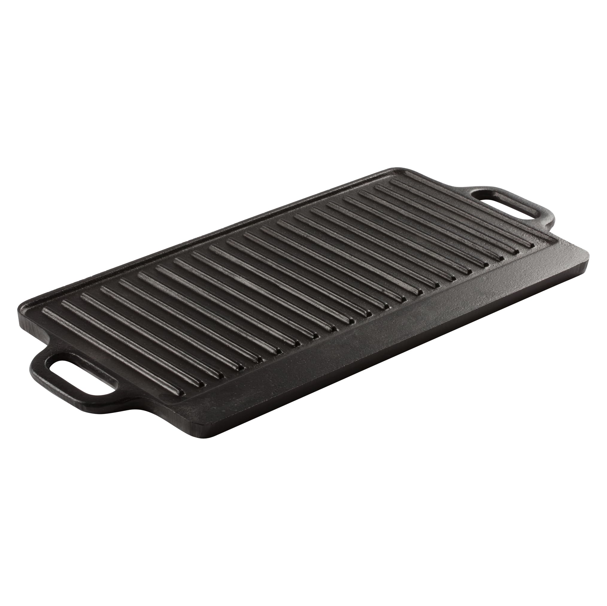 Winco Cast Iron Griddle with Black Coating - Heavy Duty Pre-Seasoned Griddle for Stovetop, Grill & Camping - Perfect for Pancakes, Steaks & Outdoor Cooking
