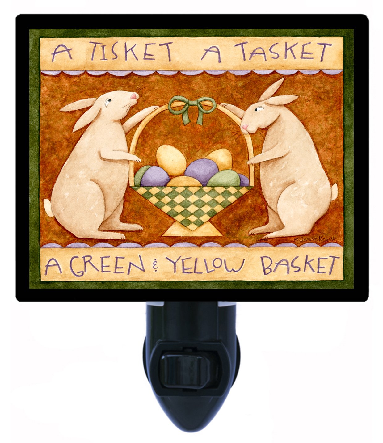 Easter LED Night Light - A Tisket A Tasket Holiday Decor for Bedroom, Nursery & Home - Perfect for Easter, Christmas & Seasonal Celebrations