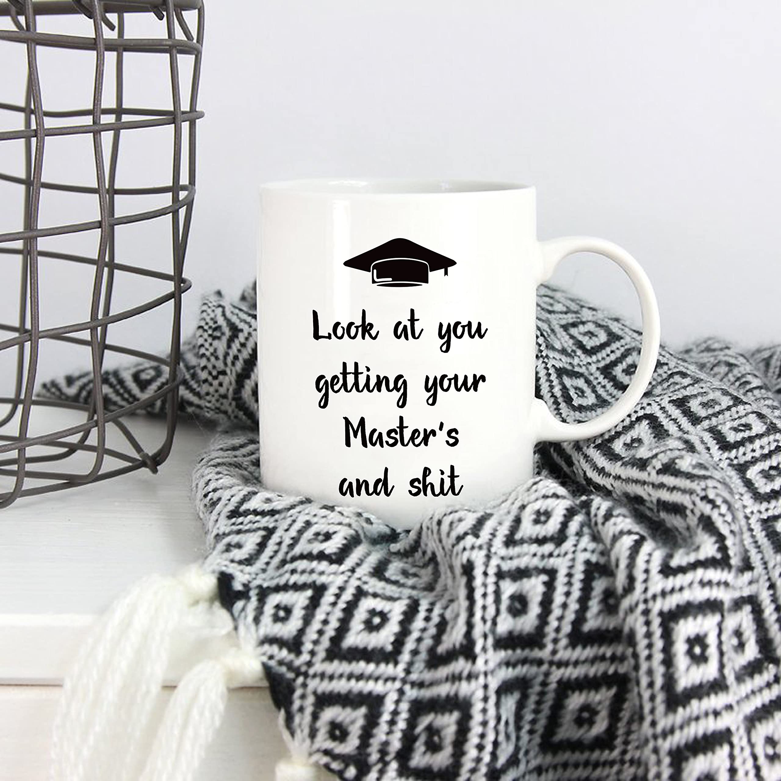 5Aup Funny Masters Graduation Coffee Mug - 11 Oz Look at You Getting Your Master's Cup - Unique Graduation Gift for Master's Degree Students - Perfect for Christmas, Birthday & Holiday Presents - Great for Office, Home & Study Room Decor