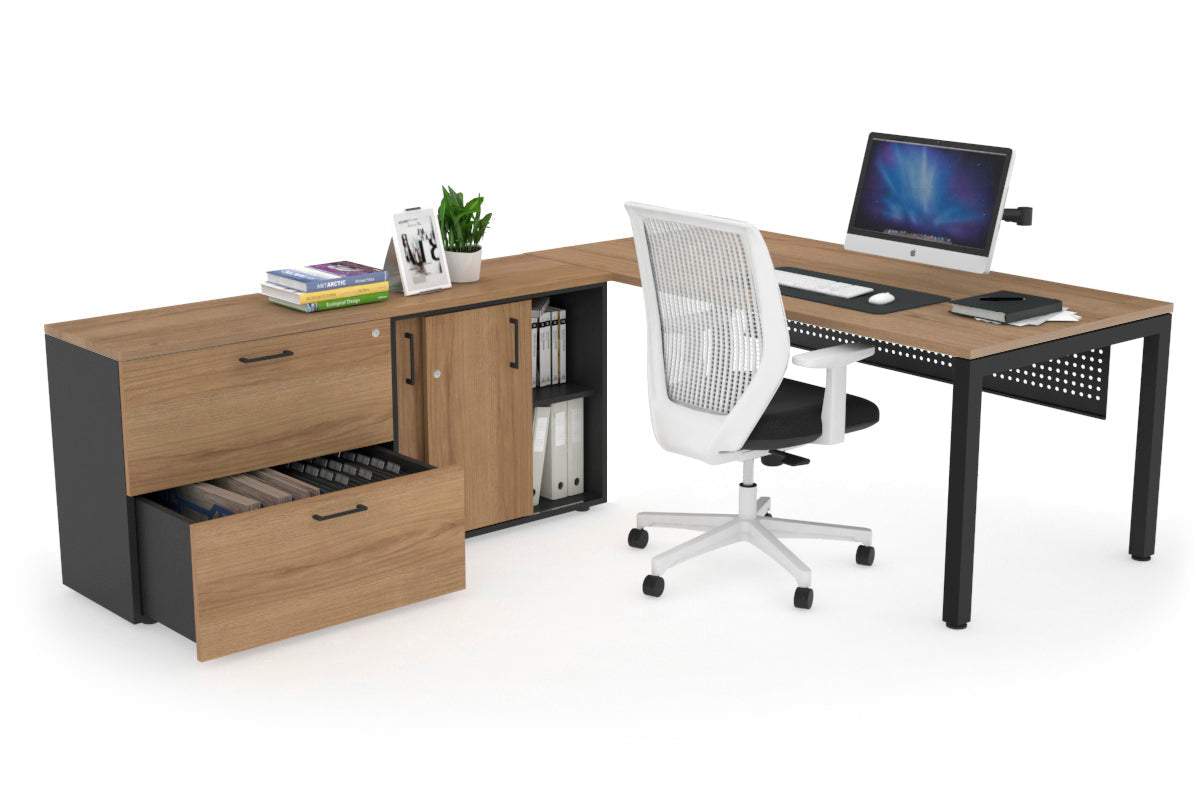 Quadro Square Executive Desk Black Frame [63