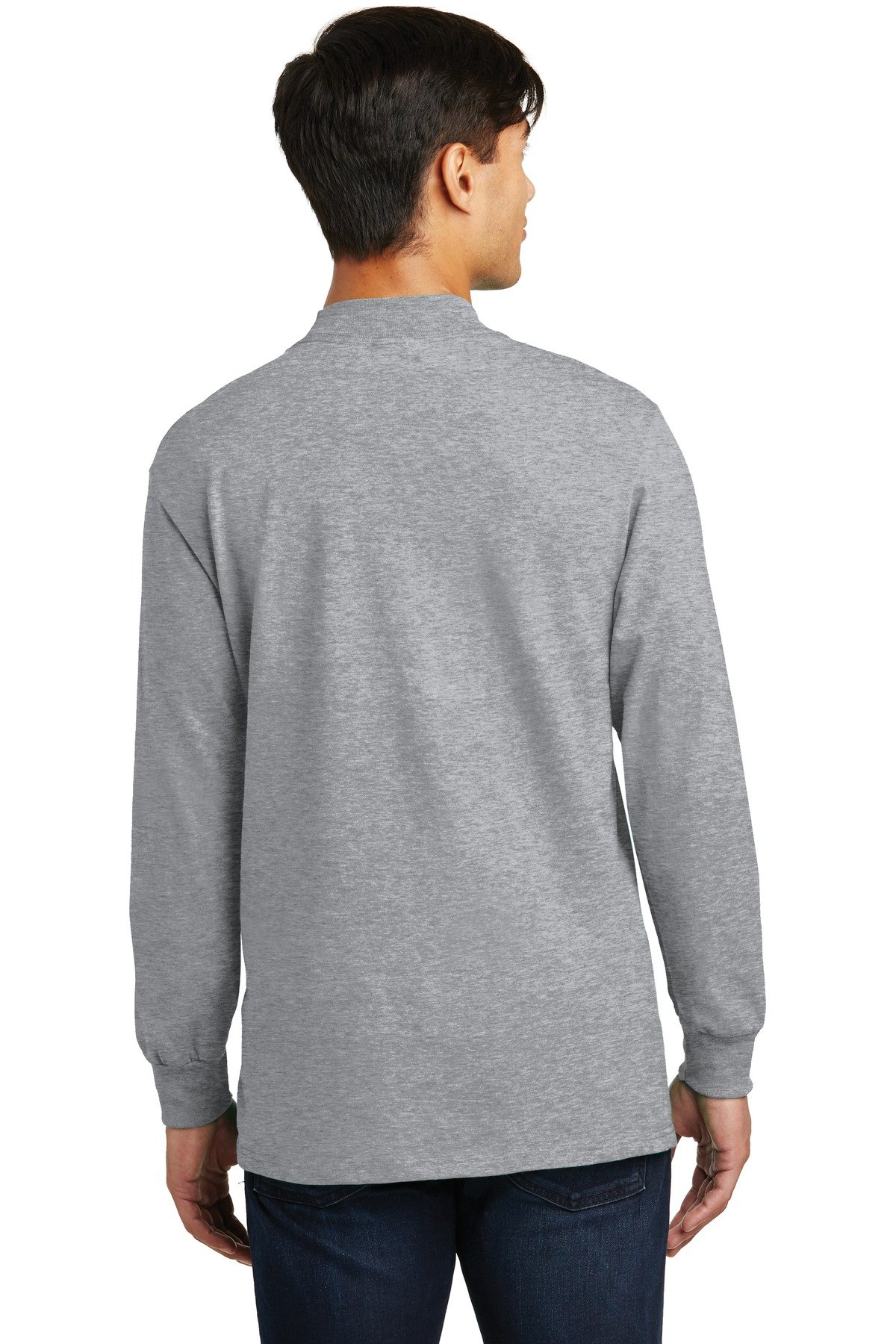 Port & Company PC61M Women's Mock Turtleneck Long Sleeve Shirt - Soft Cotton Blend for Casual Wear, Work & Layering