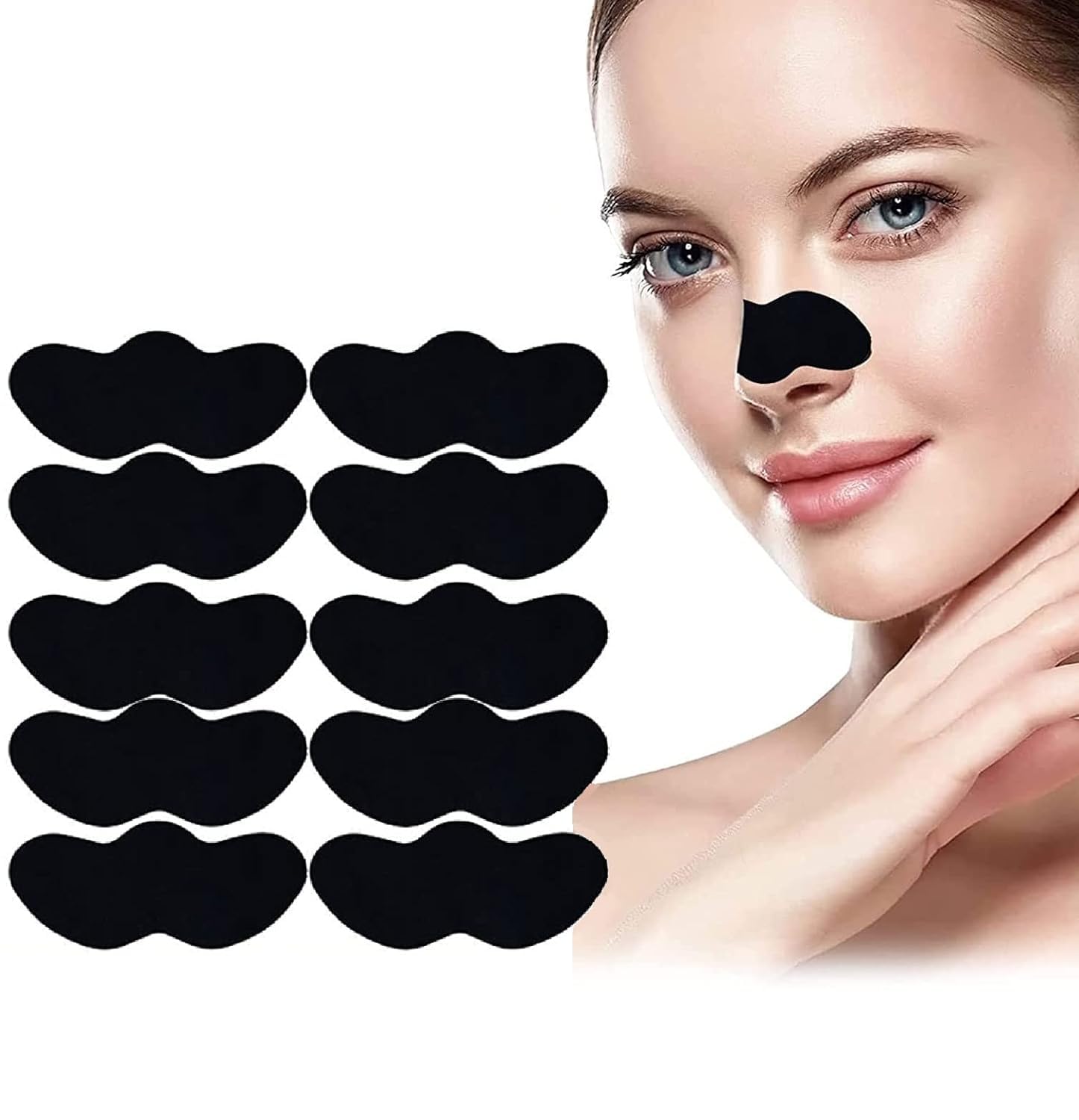 2V BROTHERS Charcoal Blackhead Remover Strips - Painless & Instant Nose Pore Cleanser for Whiteheads & Blackheads (Pack of 10) | Deep Cleansing Facial Treatment for Acne-Prone Skin, Blackhead Removal at Home