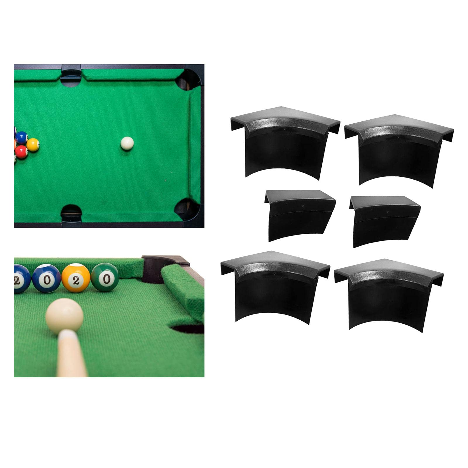 6-Piece Billiards Table Pocket Liner Set - Black Replacement Pool Table Liners (4 Corner + 2 Side) for Snooker & Pool Tables - Perfect for Home Game Rooms, Bars, and Professional Billiards Maintenance