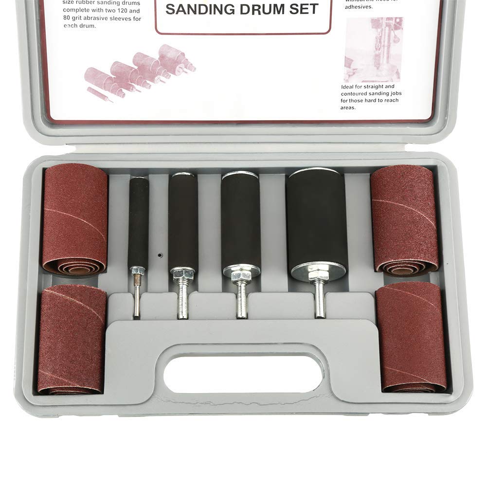 20PCS Rubber Sanding Drum Set for Woodworking, DIY Projects & Home Improvement - Professional Drum Sander Kit for Carpentry, Hobbies & Crafting - Perfect for Sanding Curves, Edges & Detailed Woodwork