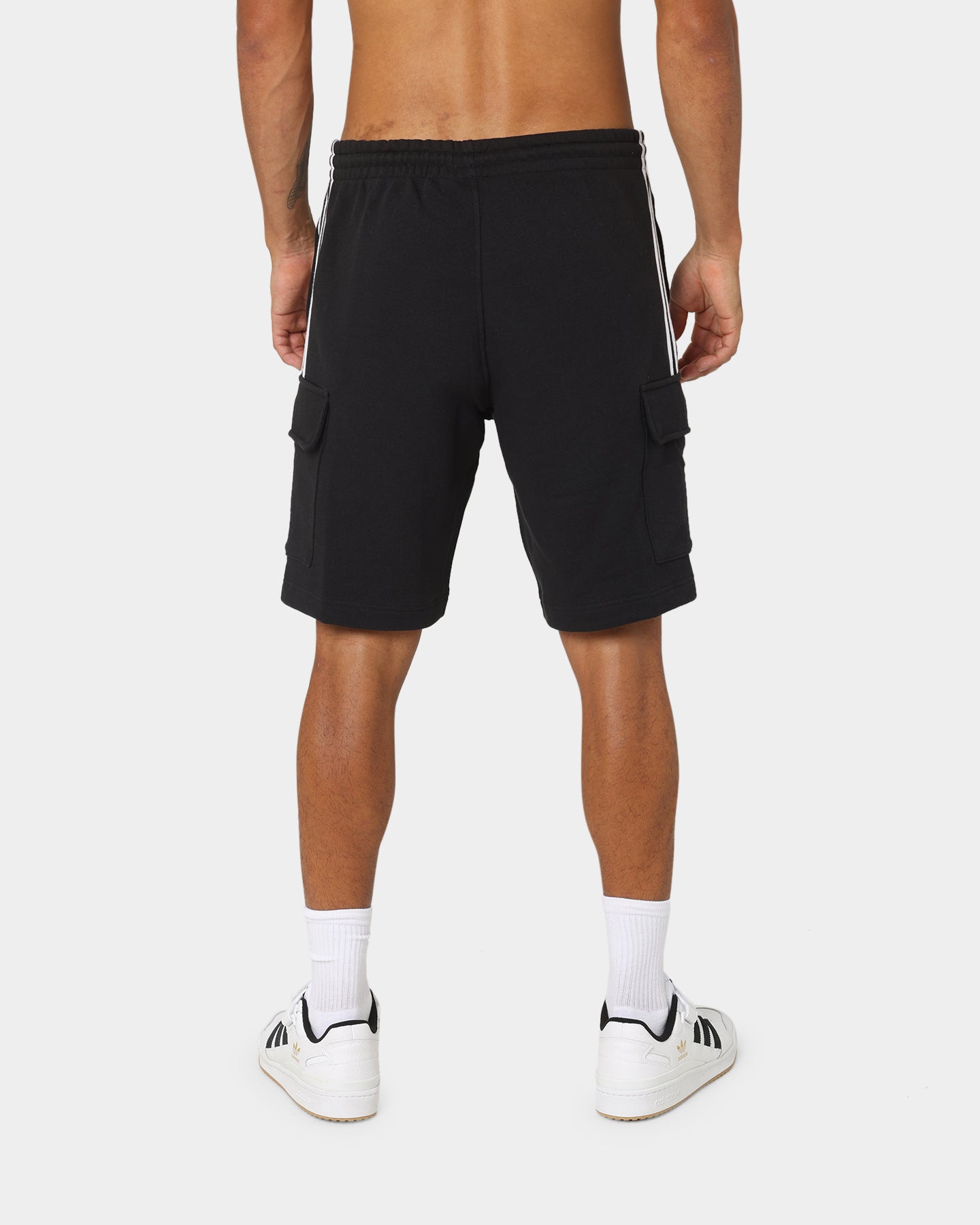 Adidas 3 Stripe Cargo Shorts for Men - Black Athletic Casual Shorts with Pockets | Perfect for Gym, Running, Workout & Everyday Wear