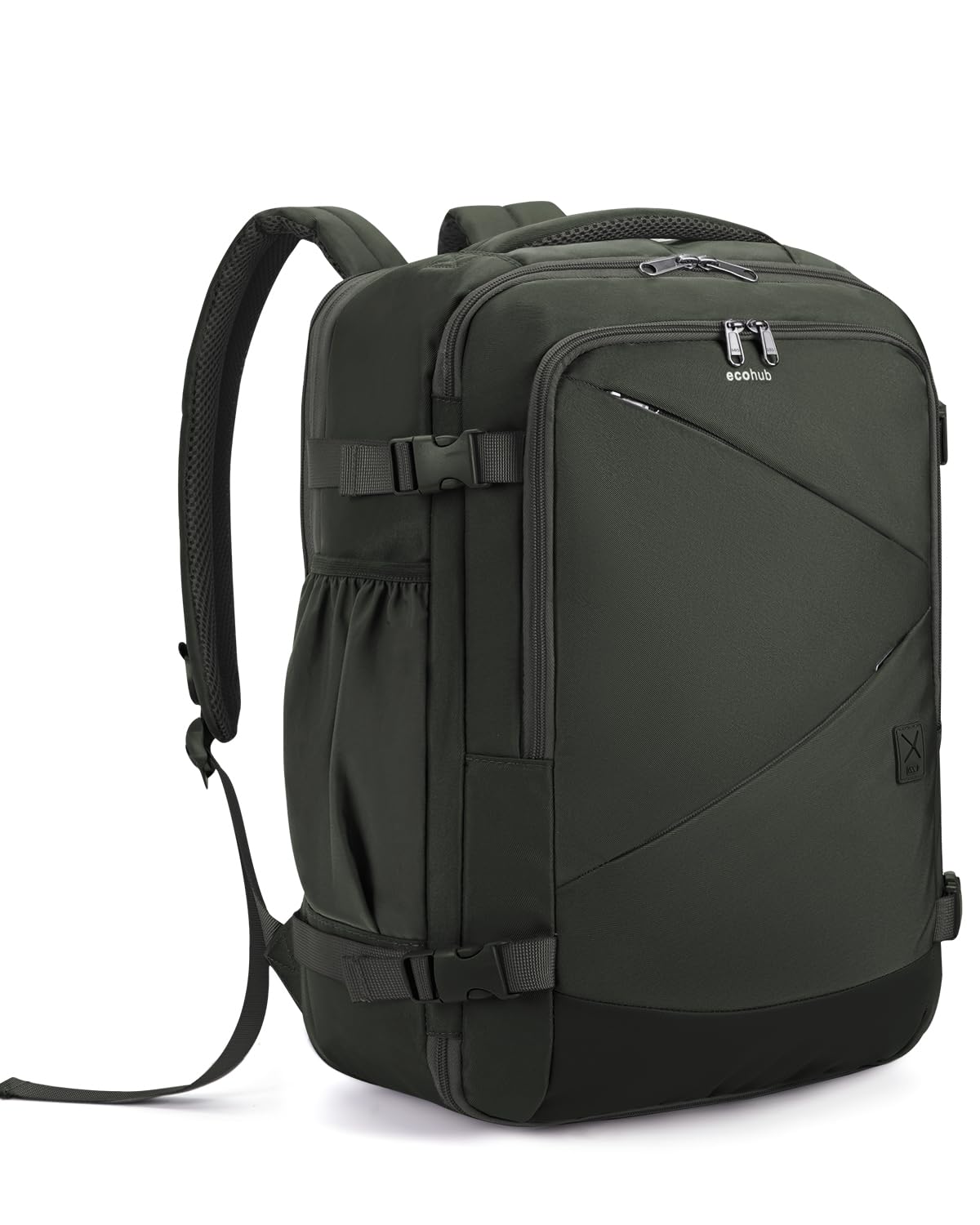 ECOHUB Expandable Carry On Travel Backpack - 17 Inch Water Resistant Laptop Backpack with 12 Pockets & Wet Pocket, 30L Flight Approved Personal Item Bag (18x14x8) for Business Travel, Commuting & College - Perfect for Airplanes, Work & Daily Use