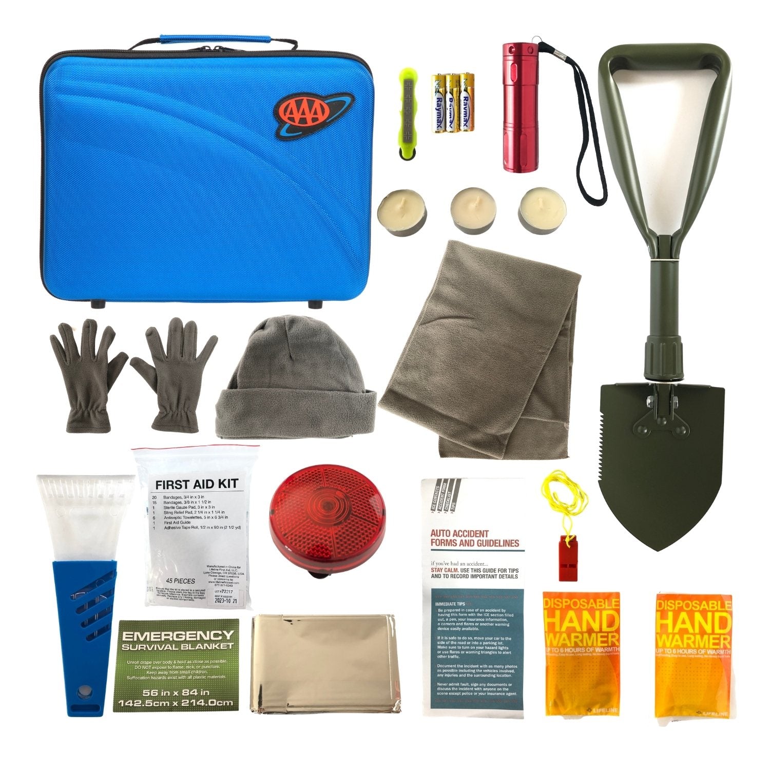 AAA Winter Roadside Emergency Kit - Car Safety Essentials for Snow & Ice - Perfect for Winter Travel, Road Trips & Emergency Preparedness