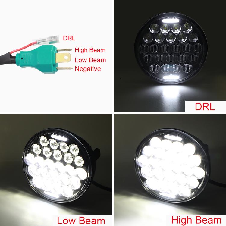 5.75 Inch 5D LED Headlight with DRL for Harley Davidson Motorcycle - Blackout Style - High Visibility for Night Riding & Urban Commuting