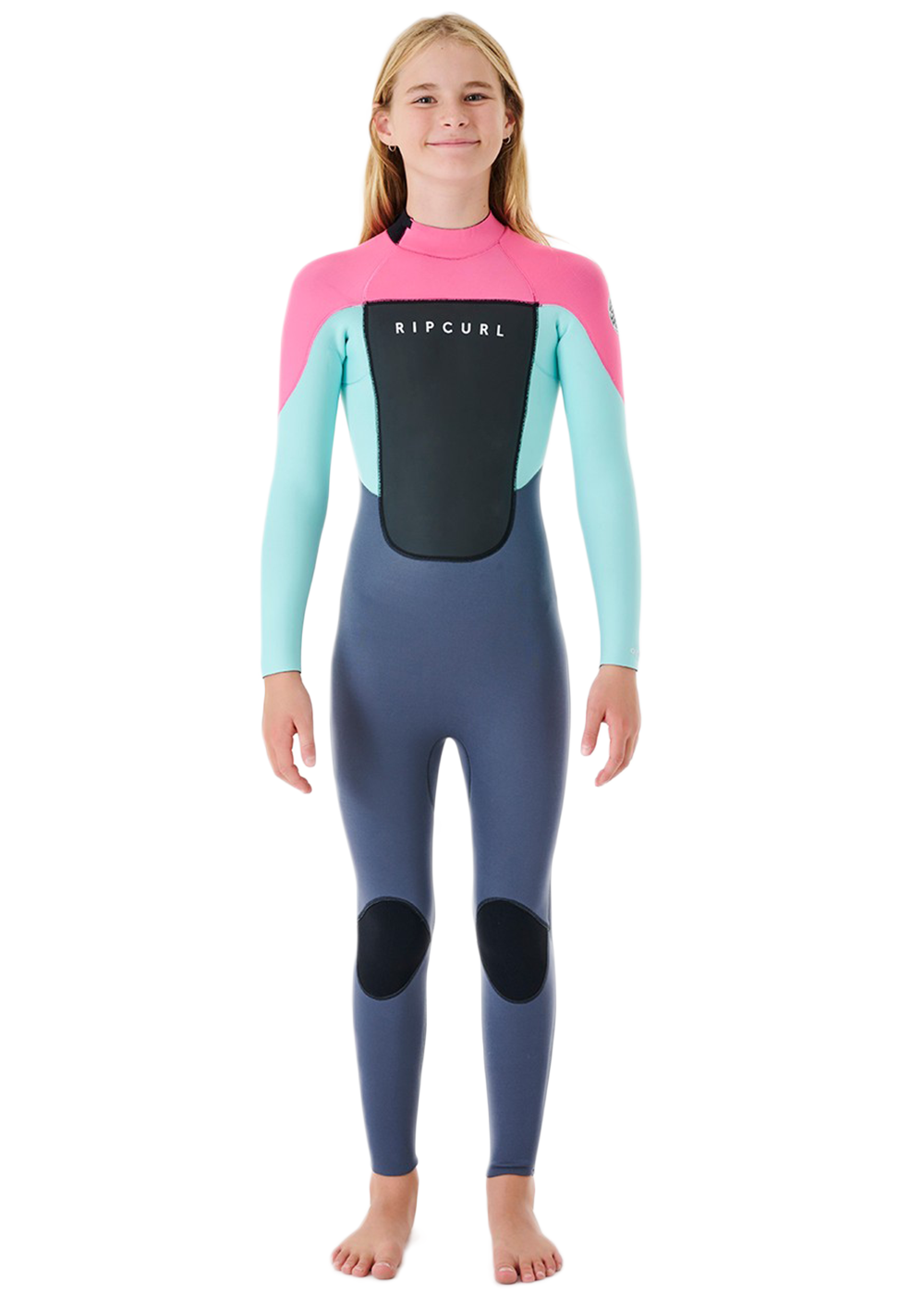 Rip Curl Girls Omega 3/2mm E Stitch Back Zip Steamer Wetsuit - Kids Surfing Wetsuit for Cold Water - Perfect for Surfing, Swimming & Water Sports