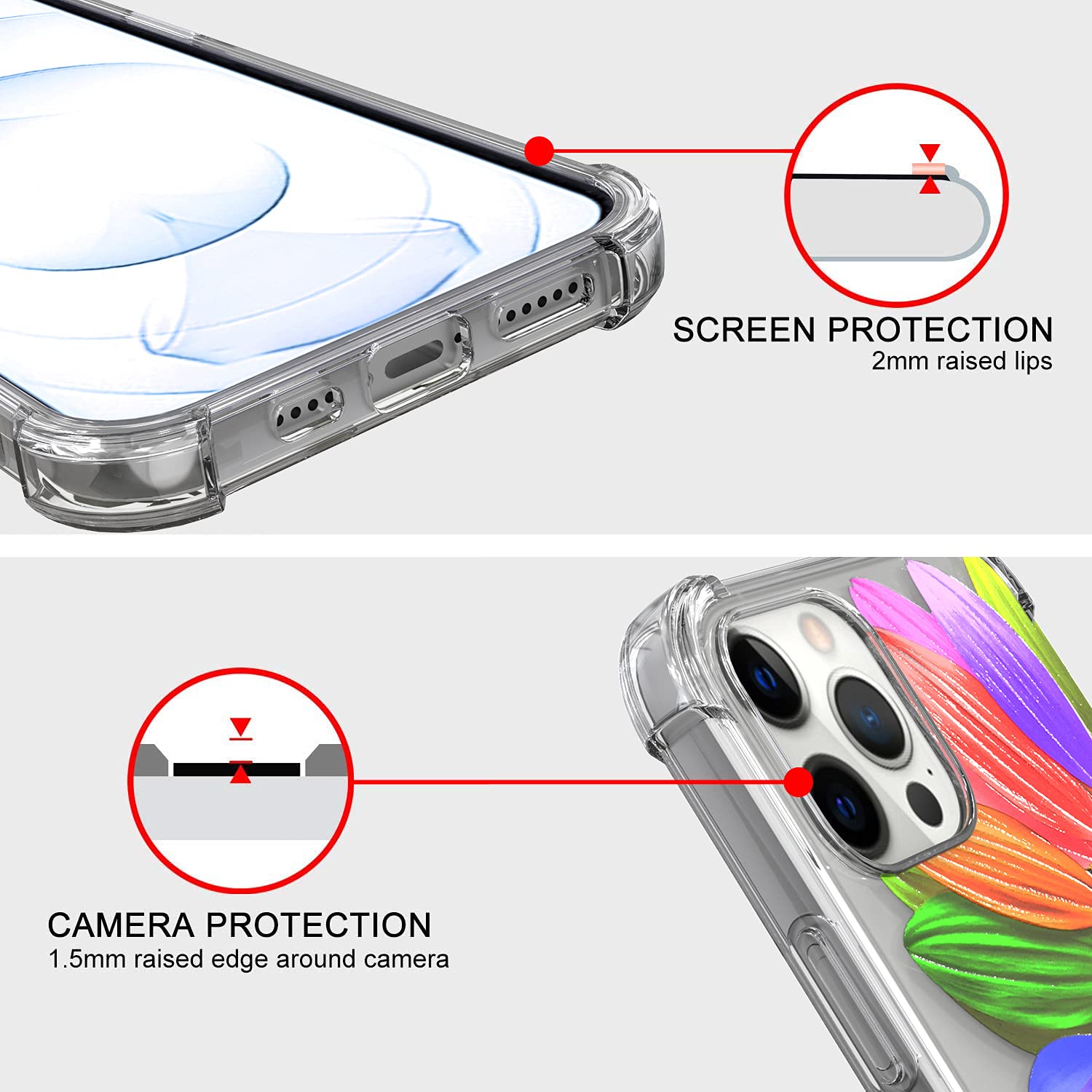 CoverON Slim Flexible TPU Clear Case for Apple iPhone 13 Pro - Sunflower Design | Perfect for Everyday Protection & Style