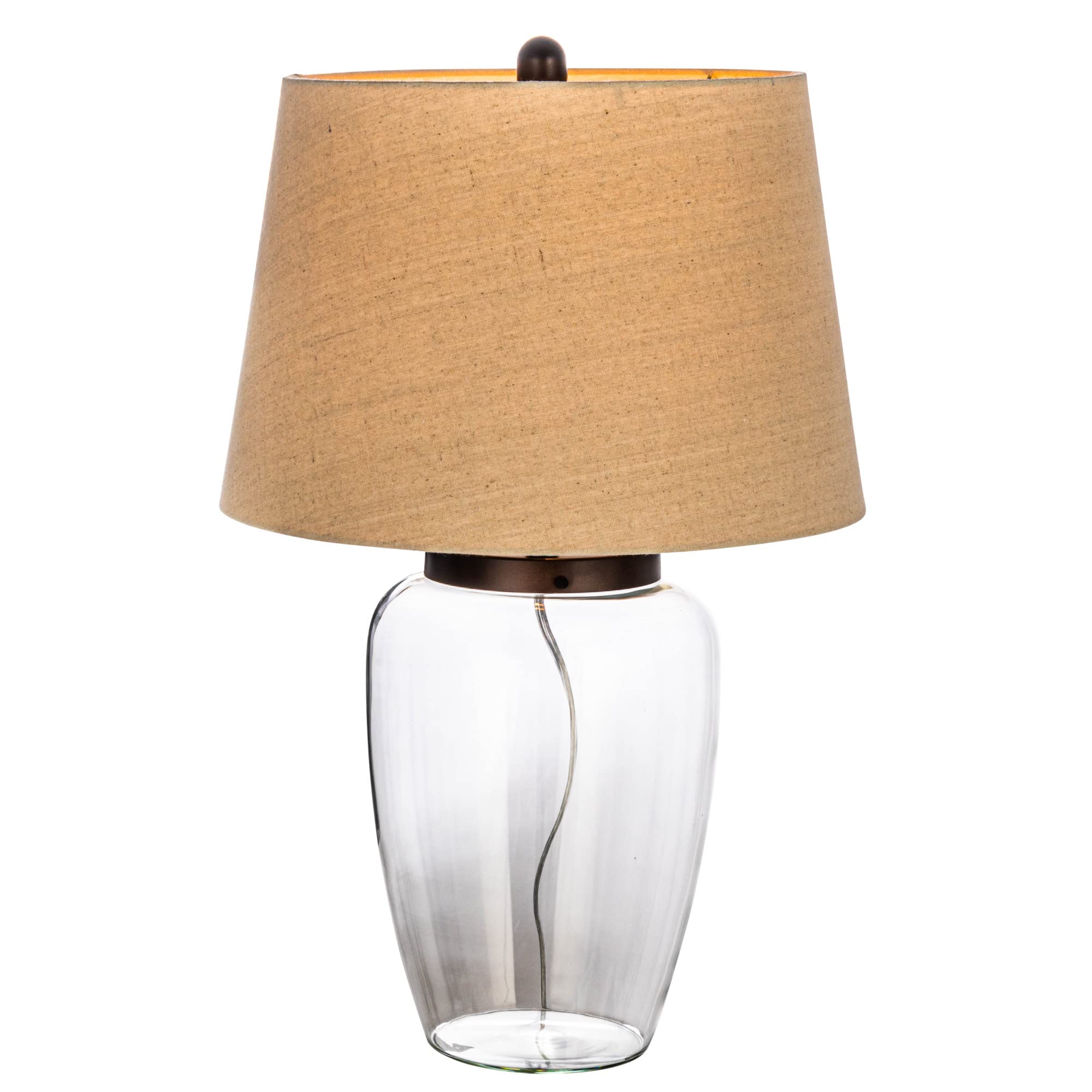 Fillable Glass Table Lamp with Shade - Modern Decorative Lighting for Bedroom, Living Room & Office - DIY Customizable Home Decor Gift Idea