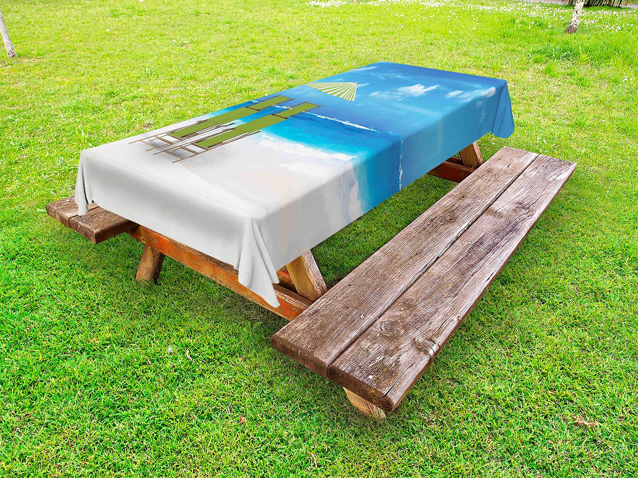 Lunarable Waterproof Outdoor Tablecloth - 58