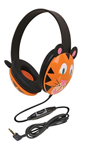 Califone 2810-TI Kids Stereo Headphones for PC & Learning - Durable Tiger Design Headset for Online Classes, Gaming & Music Listening