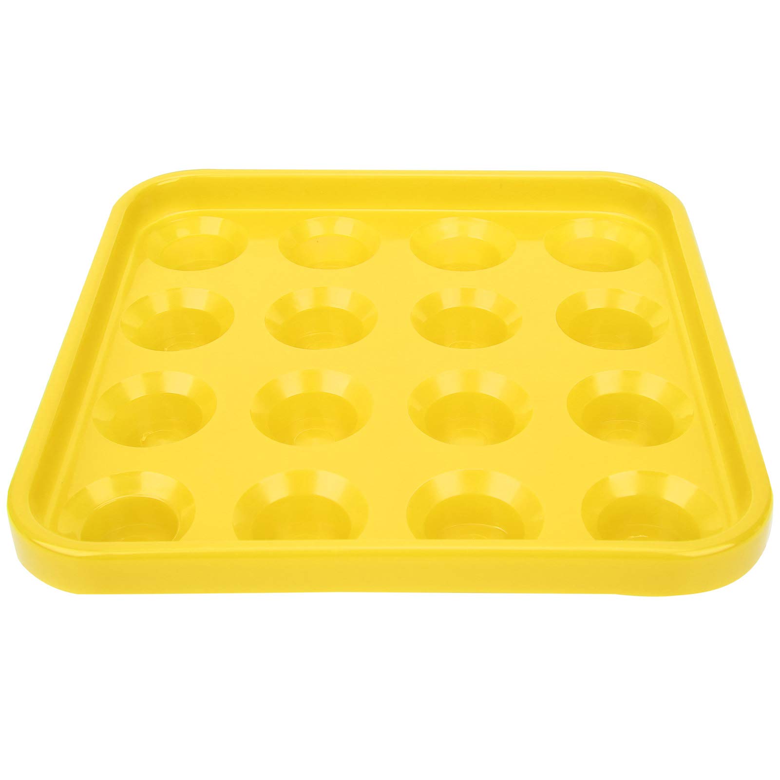 Premium Billiard Ball Holder Tray - Anti-Drop 5.9x5.9x1.6 Inch Pool Ball Storage Organizer for Snooker & Billiards - Durable Yellow Design for Pool Halls, Game Rooms & Home Bars
