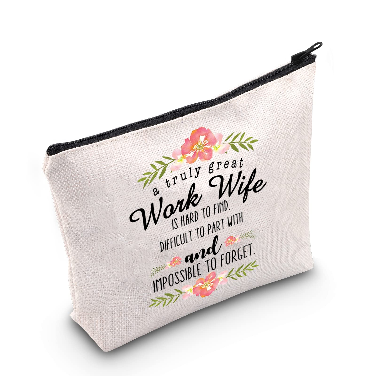 TSOTMO Work Wife Appreciation Gift - Best Coworker Makeup Bag for Women | Farewell, Goodbye & Leaving Gifts for Colleagues | Perfect Office Gift Idea for Work Wife