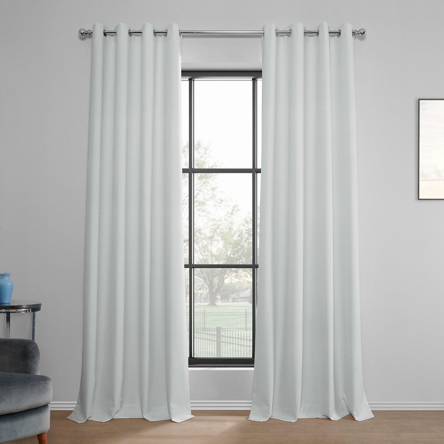 Off White Grommet Blackout Curtains - Thermal Insulated Linen Hotel Drapes for Bedroom & Living Room - Noise Reducing Window Treatments for Home & Office