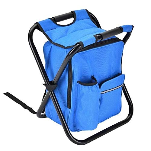 FEANG Portable Folding Camping Chair with Insulated Cooler Bag - Lightweight Outdoor Fishing Seat for Hiking, Picnics & Beach - Compact Backpack Design for Easy Travel & Storage