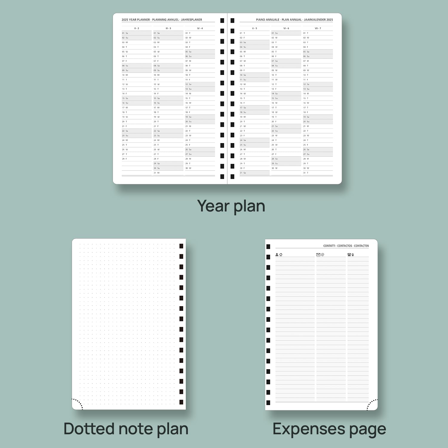 POPRUN 2024-2025 Academic Planner - A5 Spiral Hardcover Daily Diary with Monthly Tabs (August 2024-July 2025), Day per Page Organization, Light Pink - Perfect for Students, Teachers & Office Professionals
