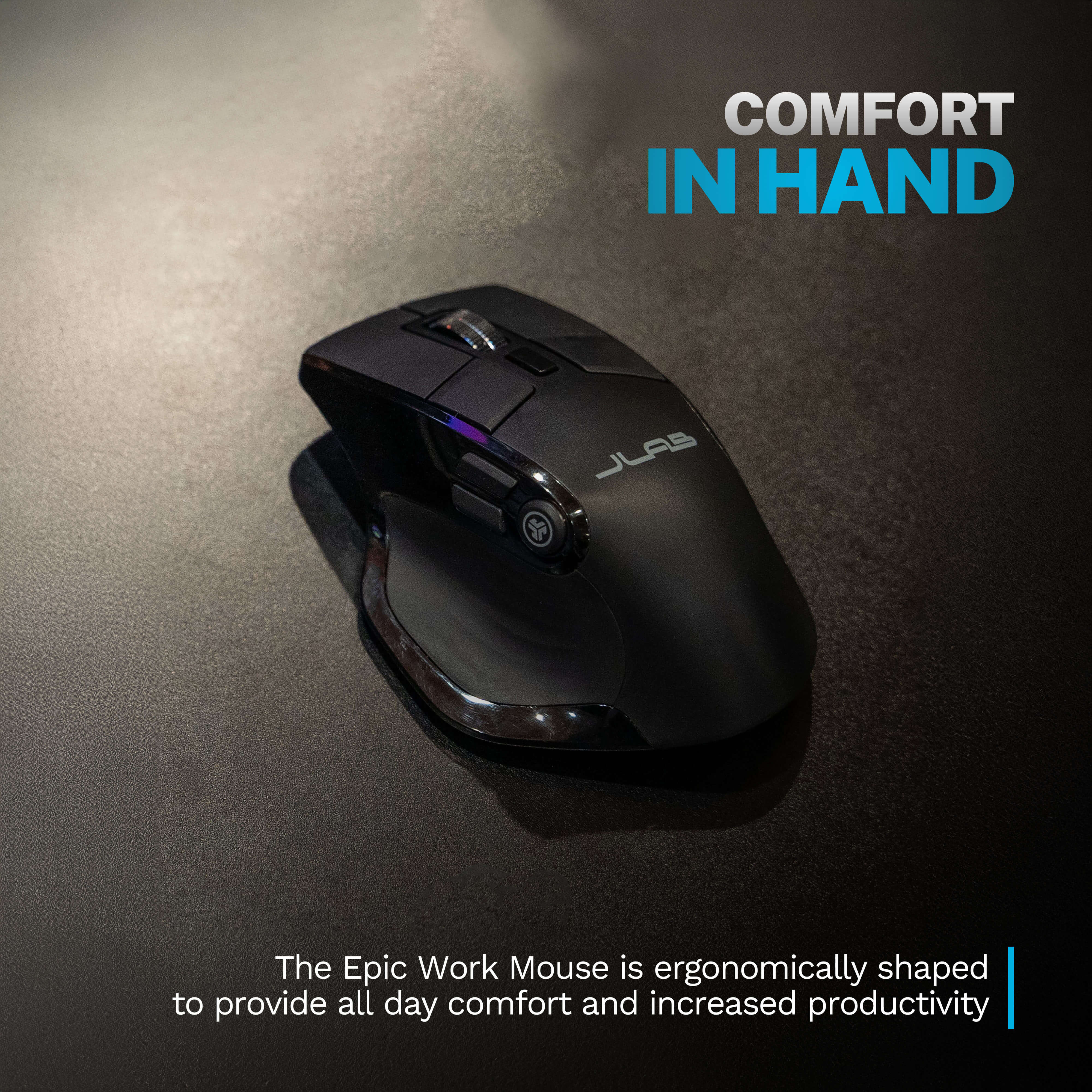 JLab Epic Wireless Keyboard and Mouse Combo - Ergonomic Design for Home, Office, and Gaming Use