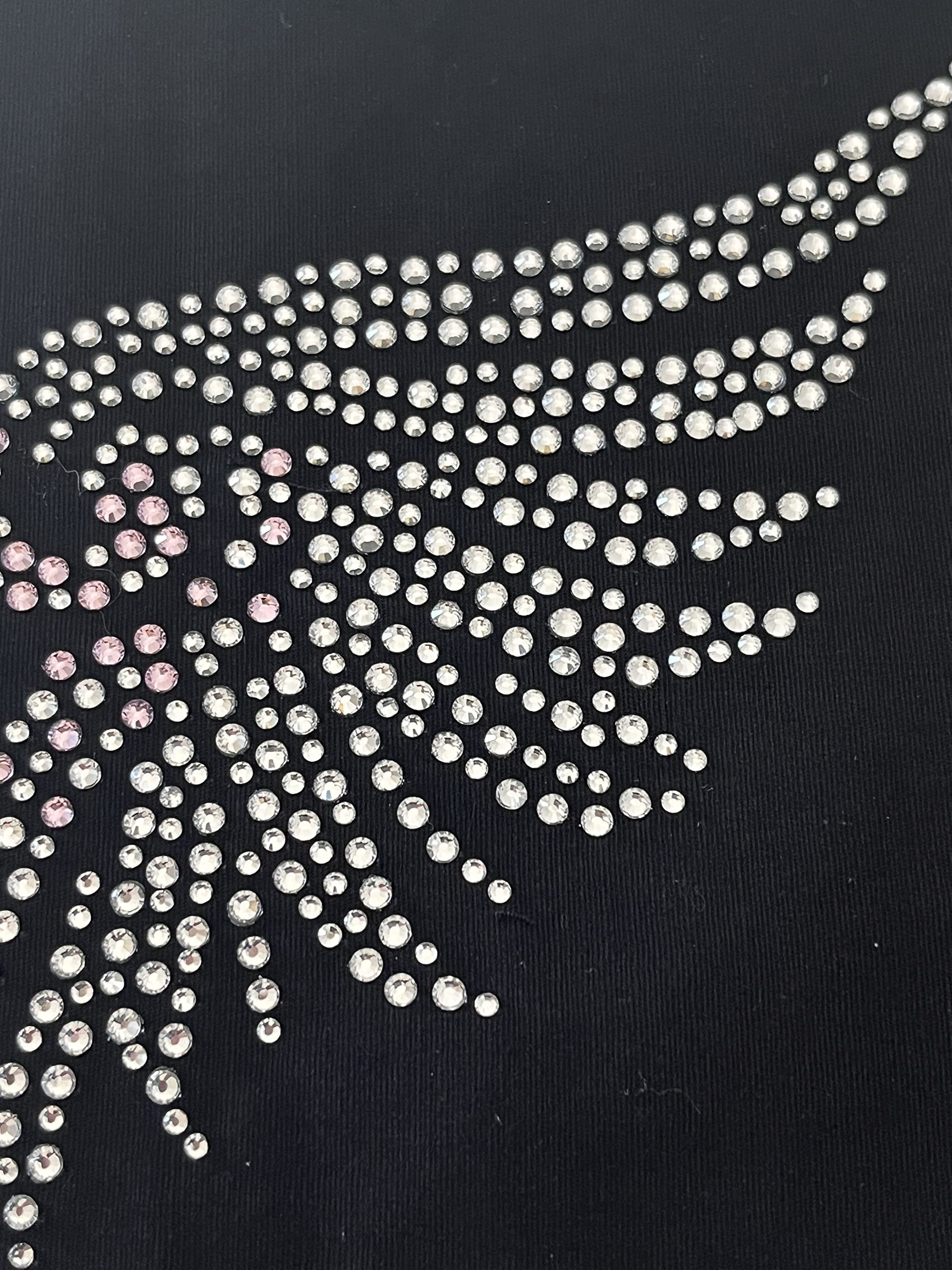 Rhinestone Iron On Heat Transfer Patches - Clear Cross Design for DIY Clothing & Accessories - Perfect for T-Shirts, Jeans, Bags & Costume Embellishment