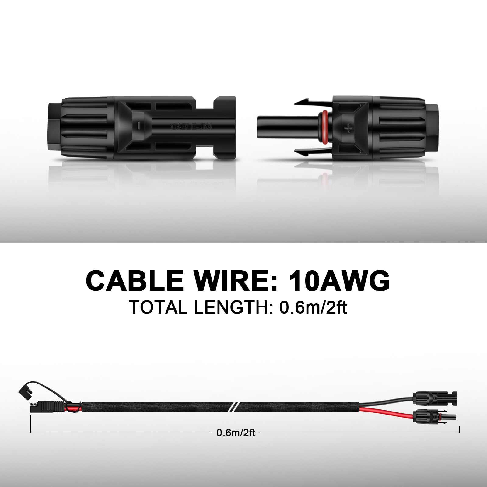 iGreely 10AWG Solar Panel Connector Cable - SAE to Male & Female PV Extension Wire for RV, Solar Battery Charger | Weatherproof DC Power Adapter with Polarity Reverse | Perfect for Off-Grid Power, Marine & Camping Applications