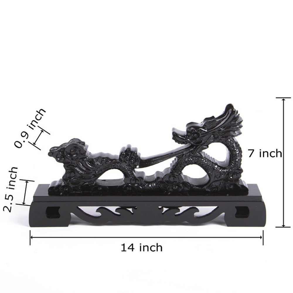 Premium Dragon Resin Katana Stand - Black Samurai Sword Holder for Katana, Wakizashi & Tanto - Perfect for Home Display, Martial Arts Dojo & Anime Collections