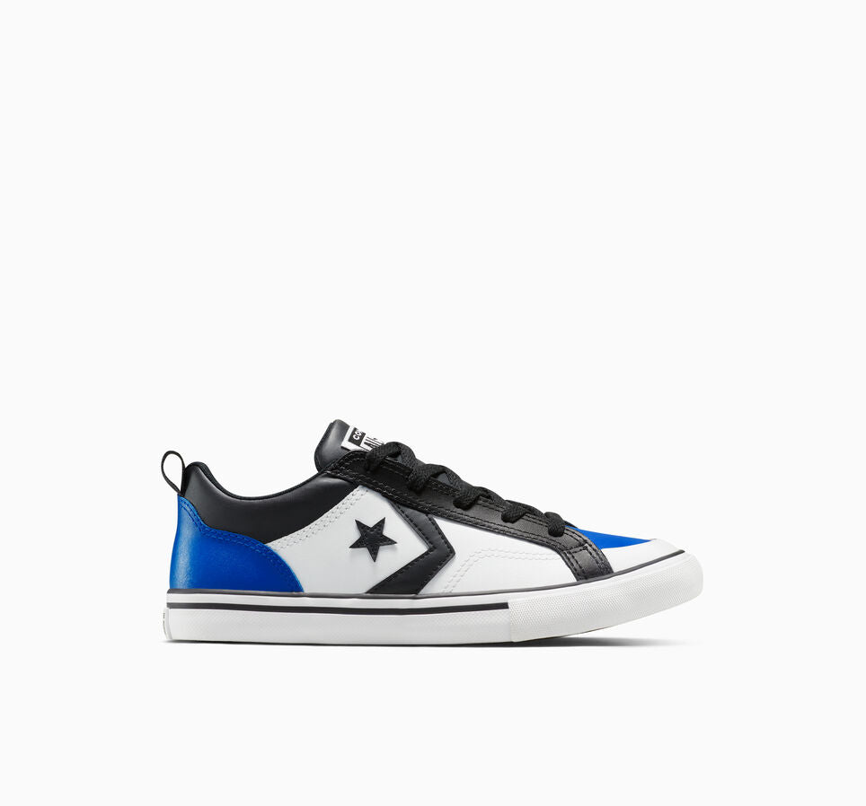 Converse Kids Pro Blaze Sneakers - White/Blue/Black High-Top Basketball Shoes for Boys & Girls - Perfect for School, Sports & Casual Wear