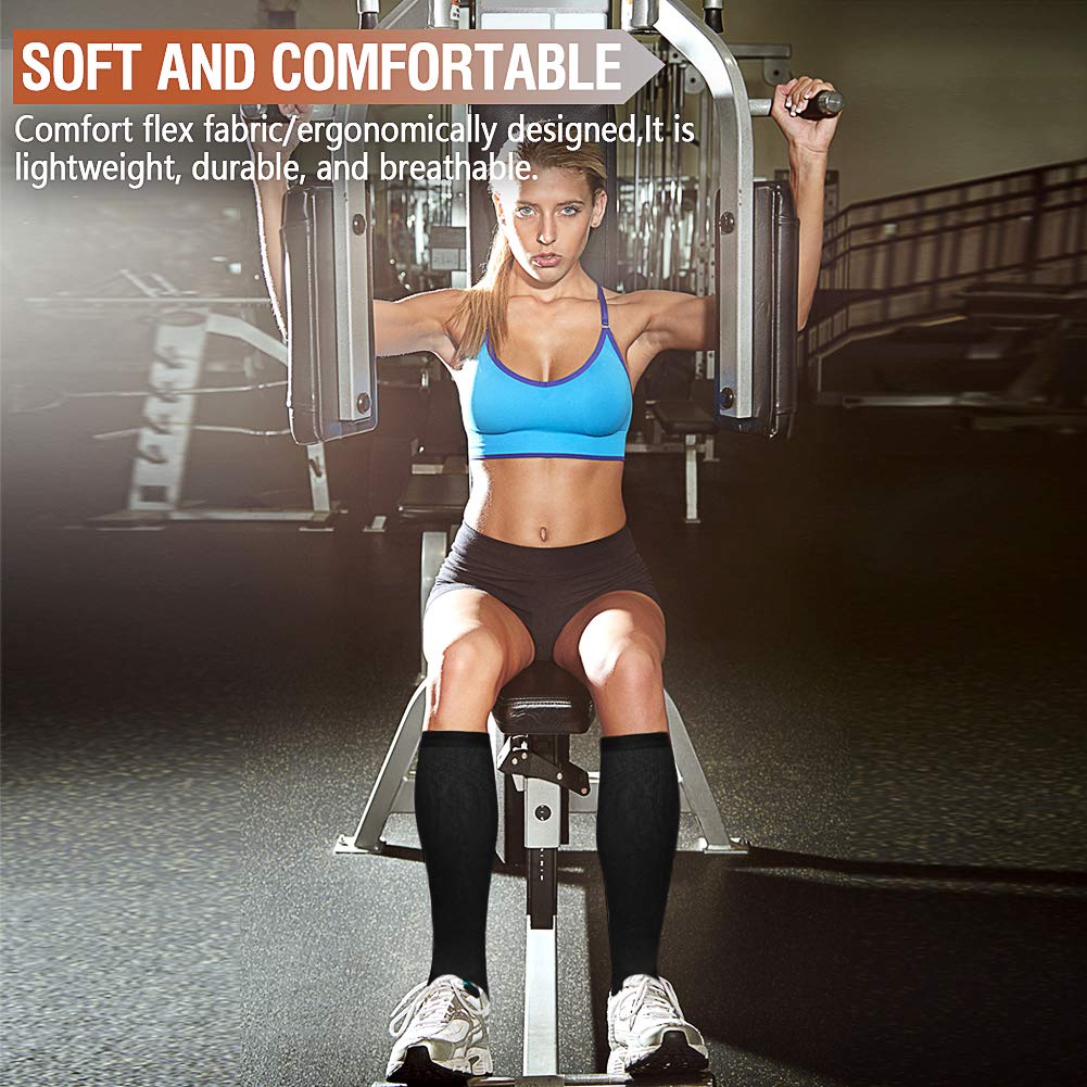Best Compression Socks for Women & Men - Improve Blood Circulation & Reduce Swelling - Perfect for Running, Sports, Nursing, Travel & Long Flights