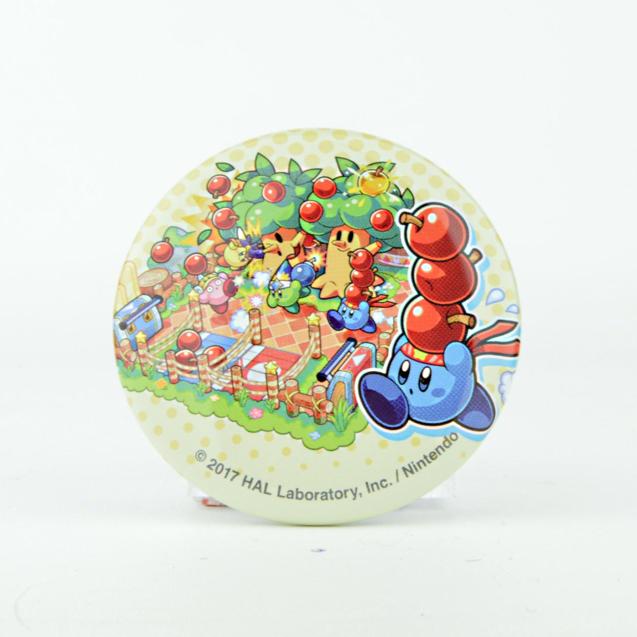 Official Nintendo Kirby Battle DX Takara Tomy Round Can Badge Pin - Cute Collectible Anime Character Accessory for Backpacks, Jackets & Cosplay