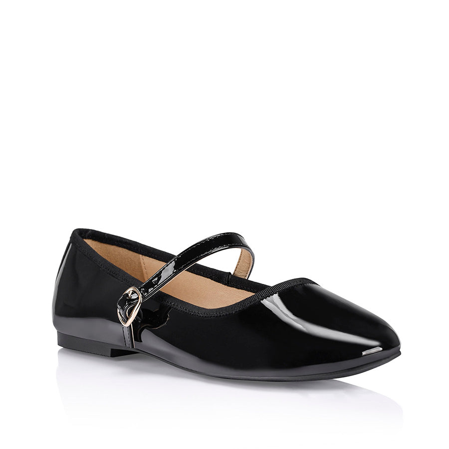Bambi Mary Jane Flats - Black Patent Leather Shoes for Women | Comfortable & Stylish | Perfect for Work, Office, and Casual Wear
