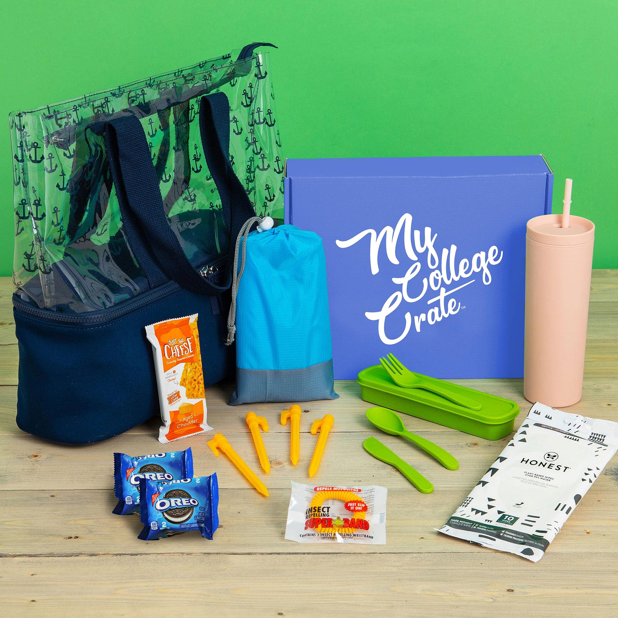 College Picnic Day Care Package - 8-Piece Variety Pack with Picnic Supplies, Snacks, Food & Drinkware Assortment | Perfect for Dorm Parties, Campus Events & Outdoor Gatherings | My College Crate