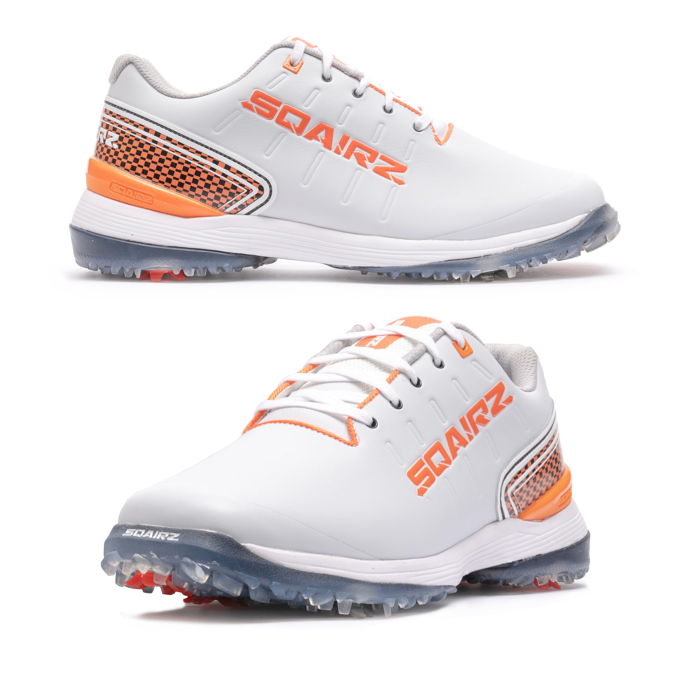 SQAIRZ Bold Men's Athletic Golf Shoes - Waterproof Spiked Golf Shoes for Balance & Performance - Replaceable Cleats - Best Golf Footwear for Men (Ideal for Wet Conditions & Tournament Play)