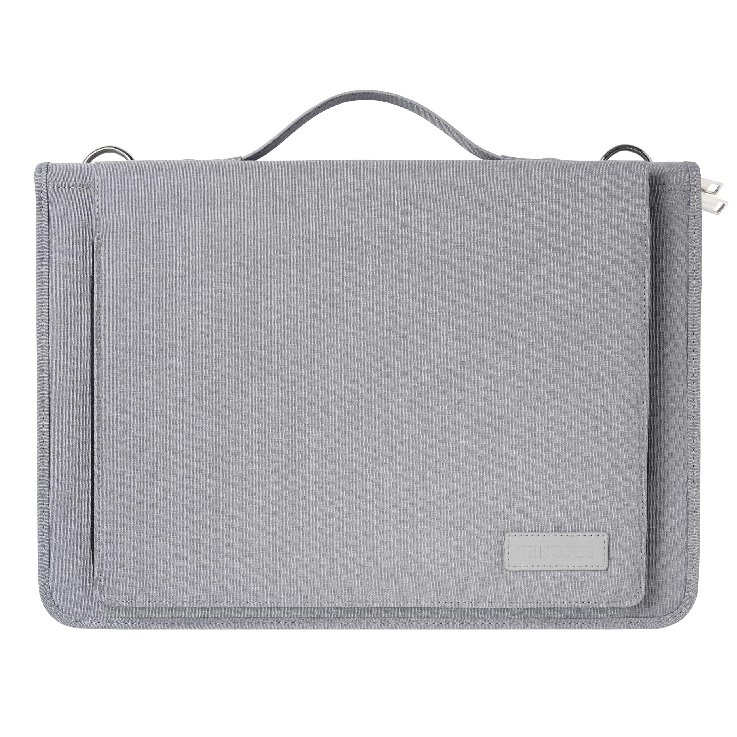 Broonel Grey Leather Laptop Messenger Bag for Lenovo ThinkPad T430 i5-3320M - Professional Business Briefcase for Work, Travel & Daily Commute