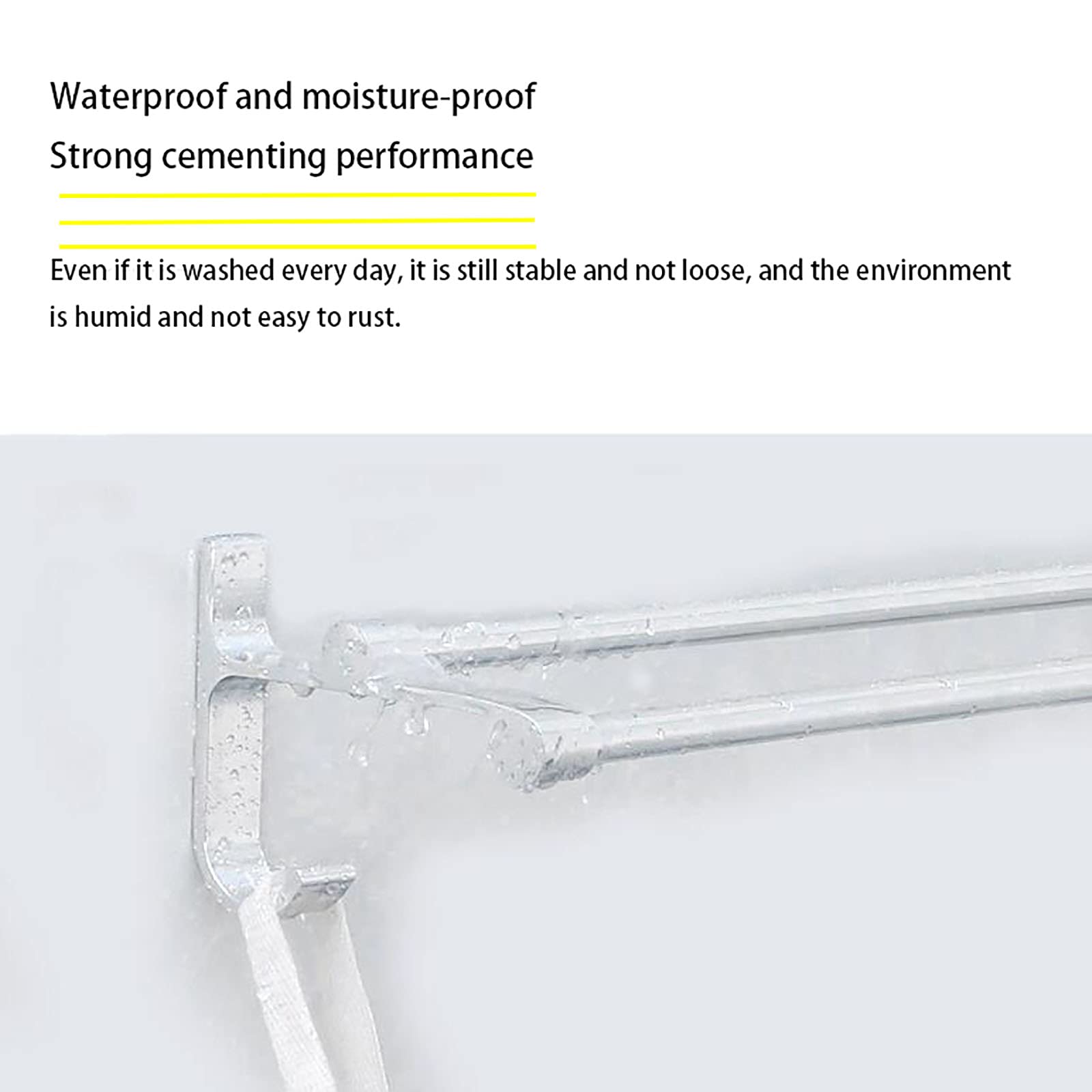 Premium Aluminum Wall Mounted Bathroom Shelves - Double Pole Towel Rack with Hooks for Bathroom Organization | Rustproof Space-Saving Storage Solution for Towels, Robes & Toiletries | Perfect for Small Bathrooms, Apartments & RV Showers