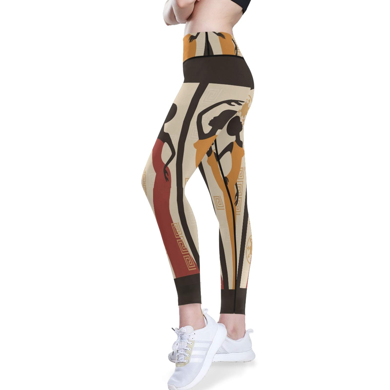 Afro Black Women's High Waist Yoga Pants - Tummy Control Workout Leggings with Pockets for Running & Gym