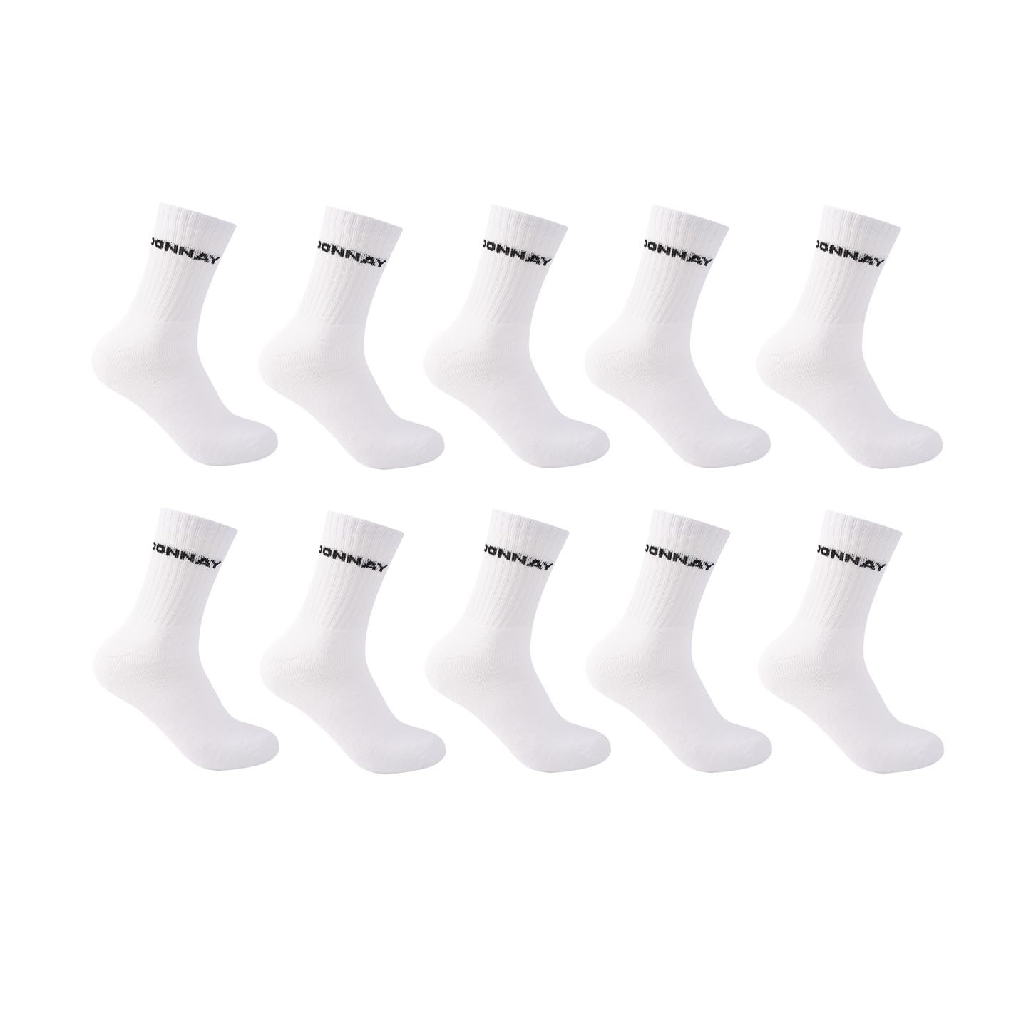 Donnay Men's 10-Pack Quarter Socks Plus Size - Breathable Athletic Socks for Running, Hiking & Casual Wear