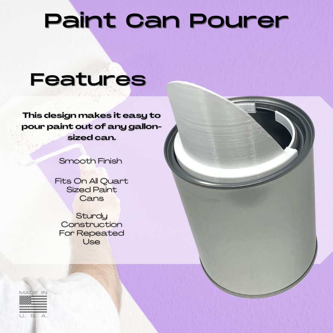 Paint Can Pourer for Quart-Sized Cans - Durable White Paint Spout with No-Drip Design - Perfect for Home Painting Projects & DIY Crafts