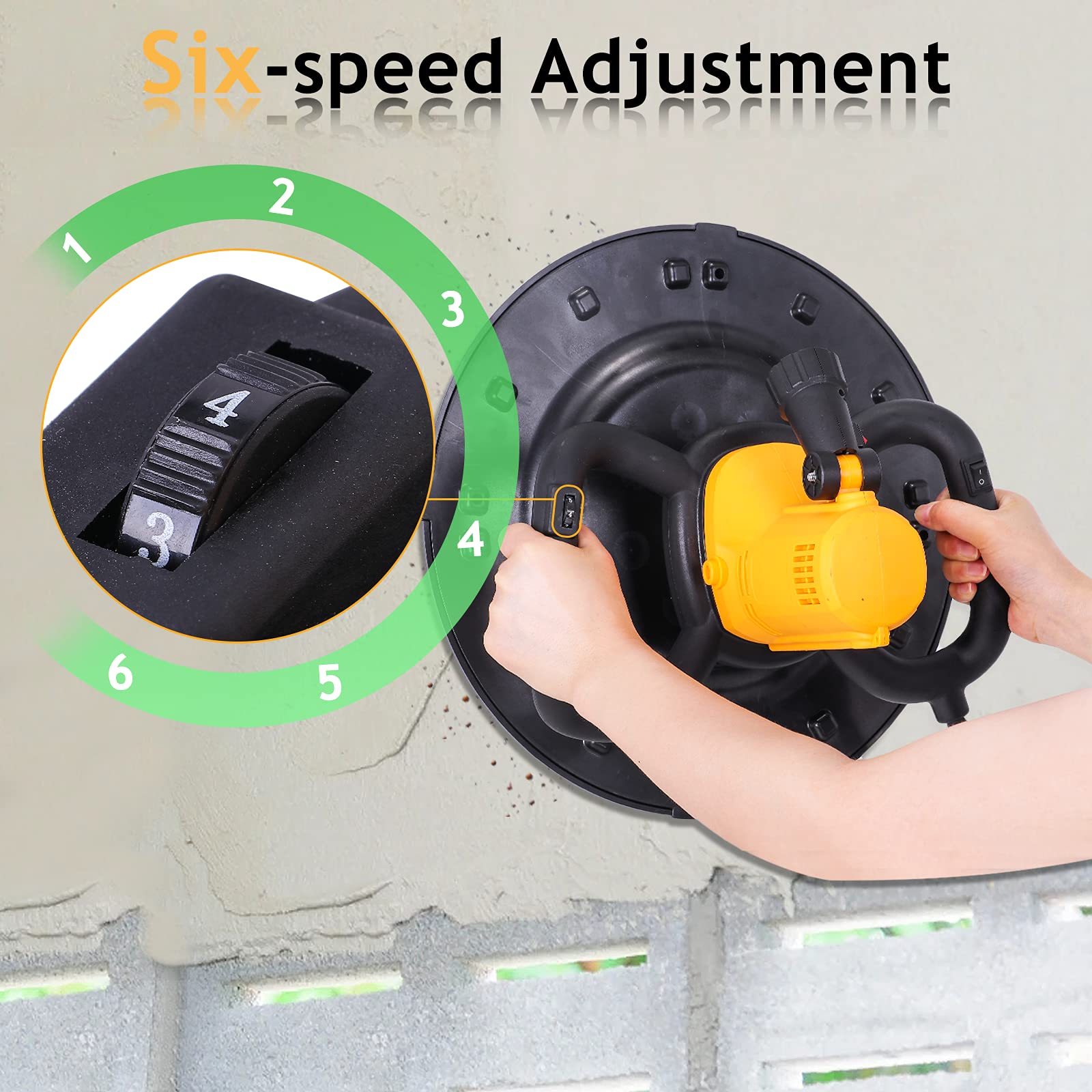 1680W Electric Concrete Trowel with Mixing Rod - 80-200RPM Mortar Mixer & Wall Smoothing Polishing Machine for Cement, Plaster, Putty | Perfect for DIY Home Renovation, Construction Projects & Wall Finishing
