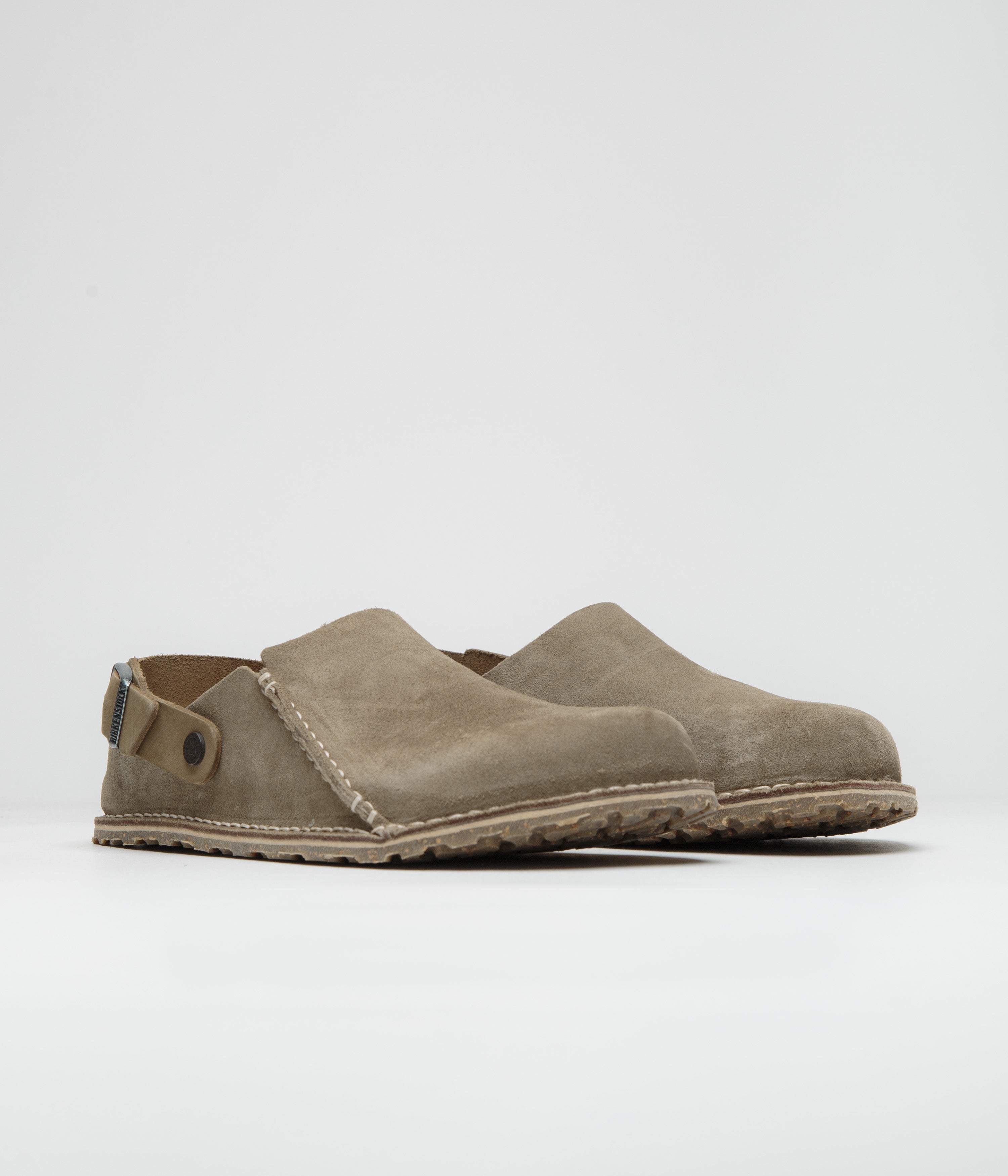 Birkenstock Lutry Premium Suede Sandals for Women - Comfortable Grey Taupe Leather Slides - Perfect for Summer, Beach, and Casual Wear