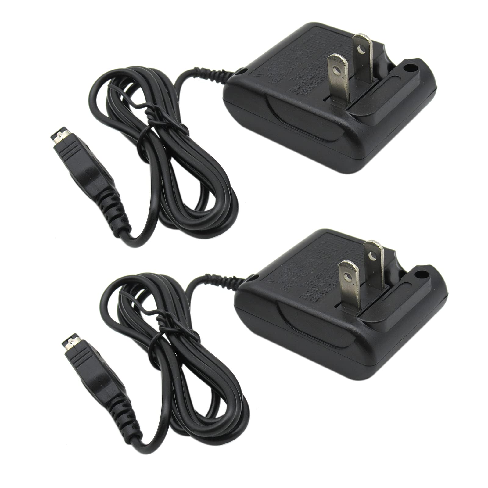 Xspeedonline 2-Pack Portable Wall Charger AC Adapter with Built-in Reverse Circuit Protection for Nintendo DS Gameboy Advance GBA SP - US Plug for Home & Travel - Perfect for Gaming On-The-Go & Console Protection