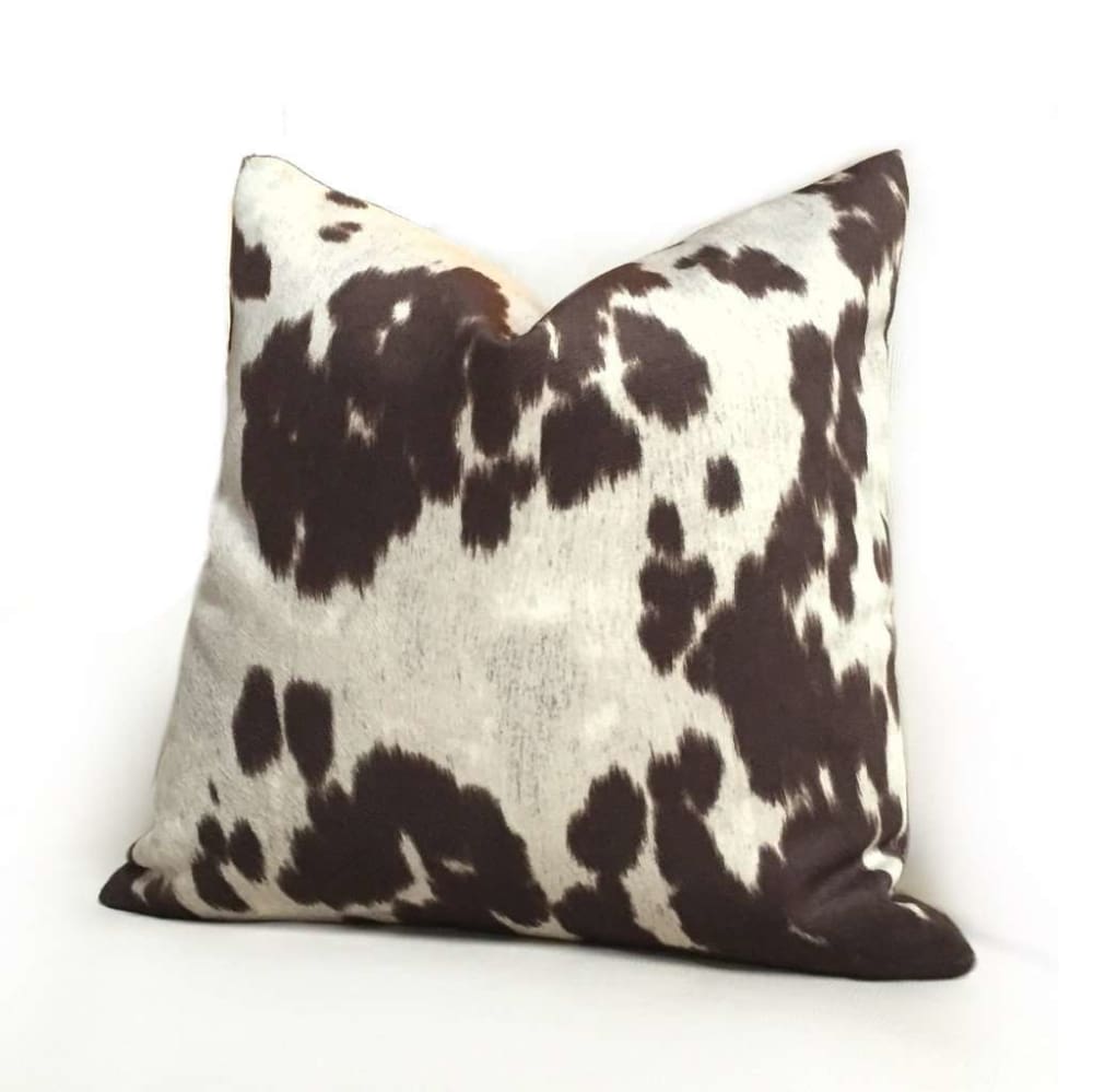 Brown Faux Cowhide Pillow Cover - Soft & Stylish Decorative Throw Pillow Case for Living Room, Bedroom, or Sofa