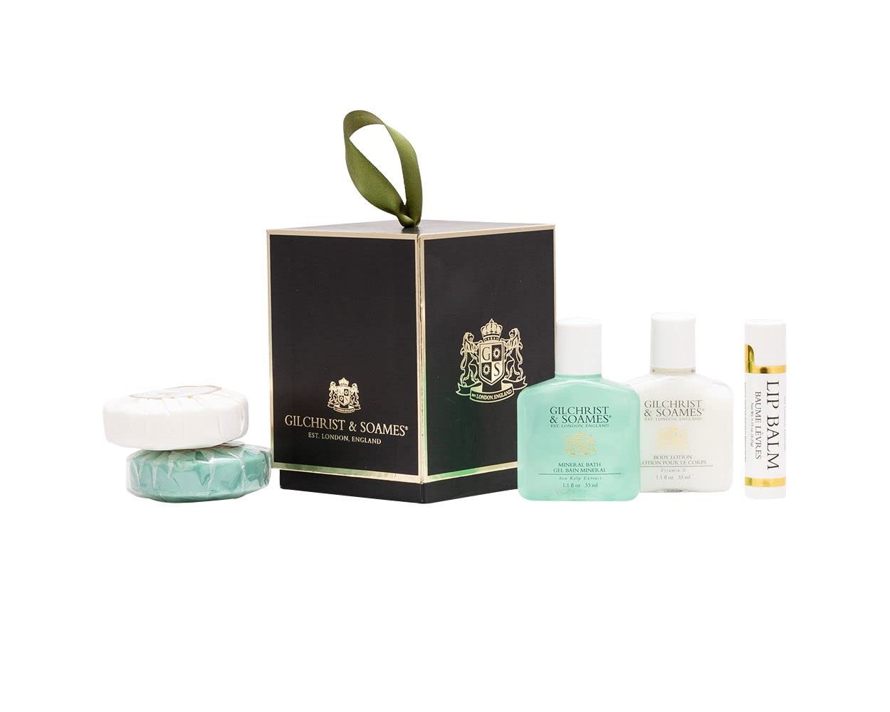 Gilchrist & Soames English Spa Essentials Kit - Luxury Travel Toiletries Set with Sea Grass & Lily Fragrance | TSA Approved, Paraben Free | Perfect for Hotels, Gifts & Vacation Self Care