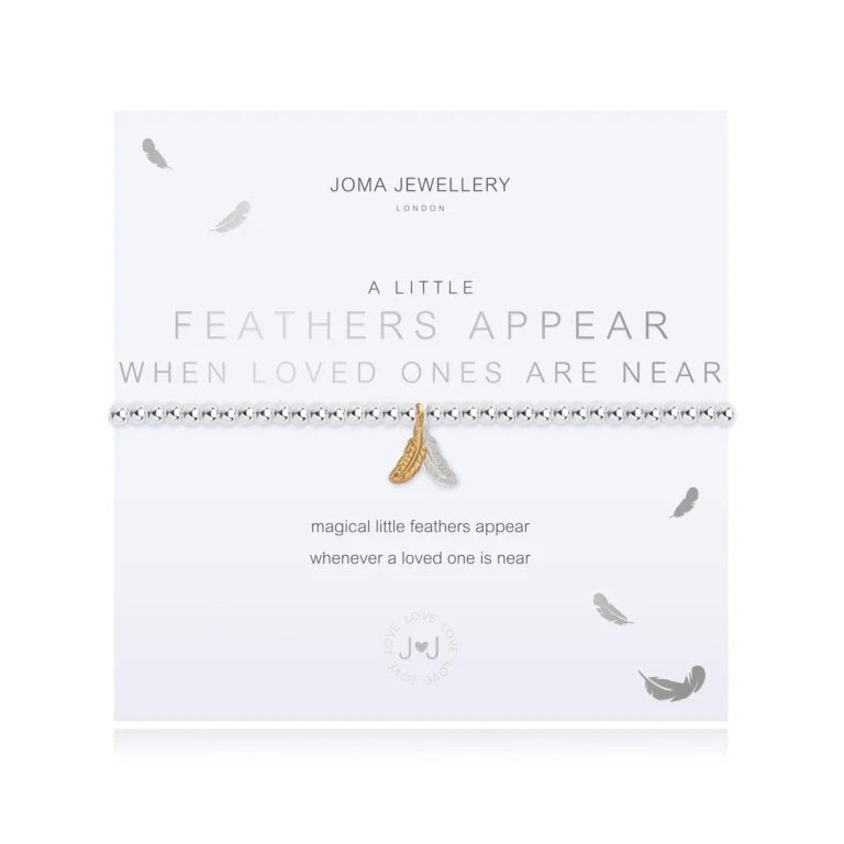 Joma Jewellery Bracelet - Delicate Feather Charm for Loved Ones | Thoughtful Gift for Her, Birthday, Anniversary & Special Occasions